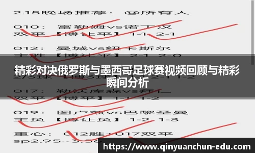 精彩对决俄罗斯与墨西哥足球赛视频回顾与精彩瞬间分析